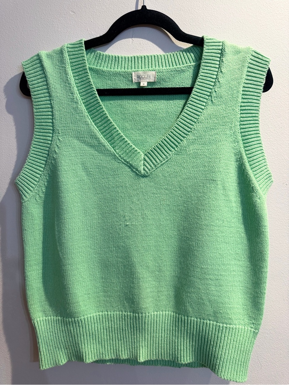 Roolee Mint V-Neck Knit Sweater Vest